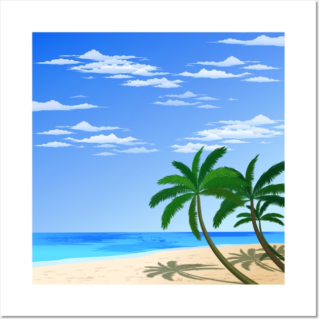 Coconut Trees along the Shore Wall Art by Makanahele